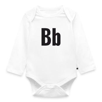 Buchstabe B - Baby Bio-Langarm-Body - Weiß - Vorne