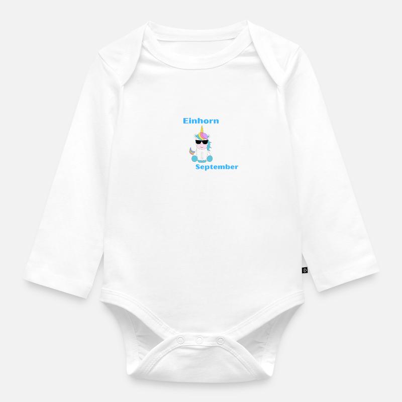 Einhorn - Baby Bio-Langarm-Body - Weiß