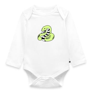 snake 02 - Baby Bio-Langarm-Body - Weiß - Vorne