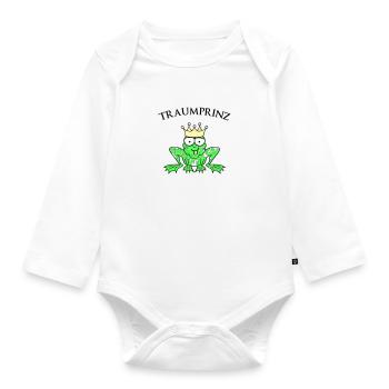 Prince Charming Frog King - Organic Longsleeve Baby Bodysuit - white - Front