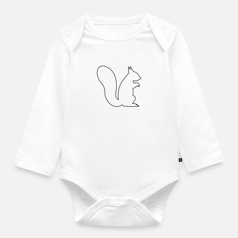 eichhörnchen - Baby Bio-Langarm-Body - Weiß