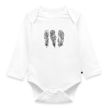 Feder - Baby Bio-Langarm-Body - Weiß - Vorne