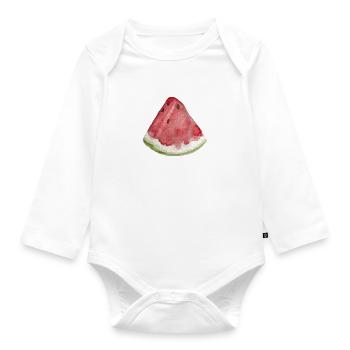Watermelon slice - Organic Longsleeve Baby Bodysuit - white - Front