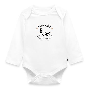 Canirando un duo qui a du chien sports canins - Body Bébé bio manches longues - blanc - Devant