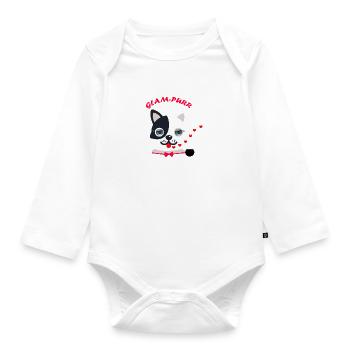 Cat- glampurr - Organic Longsleeve Baby Bodysuit - white - Front