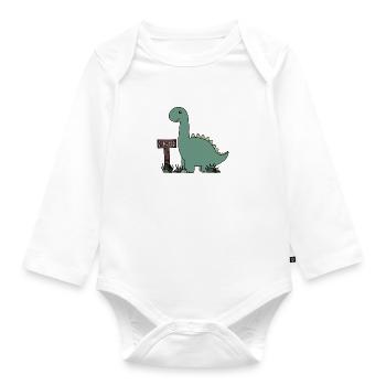 Dino Leon - Organic Longsleeve Baby Bodysuit - white - Front