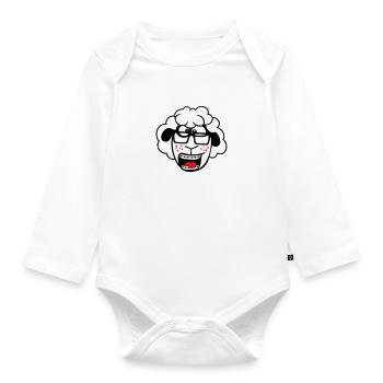 Sheep Nerd Hornglasses Glasses Clasp Geek Smart - Organic Longsleeve Baby Bodysuit - white - Front