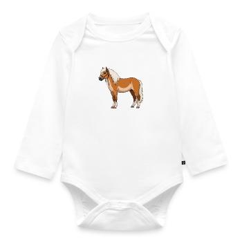 Haflinger bangs real - Organic Longsleeve Baby Bodysuit - white - Front