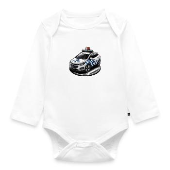 Police car English - Organic Longsleeve Baby Bodysuit - white - Front