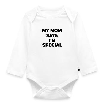 meine Mutter sagt, ich bin etwas Besonderes - Baby Bio-Langarm-Body - Weiß - Vorne