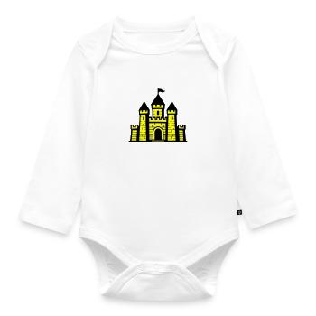 Castle Middle Ages Castle - Organic Longsleeve Baby Bodysuit - white - Front