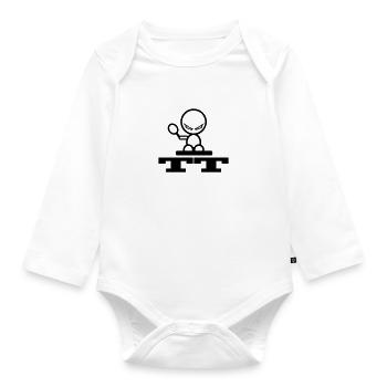 table tennis - Baby Bio-Langarm-Body - Weiß - Vorne