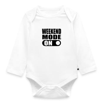 weekend mode on - Organic Longsleeve Baby Bodysuit - white - Front