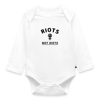 Riots not Diets - Organic Longsleeve Baby Bodysuit - white - Front