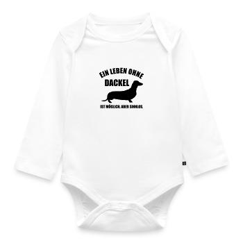 Dackel - Ein Leben ohne Dackel - Baby Bio-Langarm-Body - Weiß - Vorne