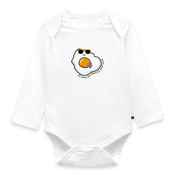 Spiegelei - Baby Bio-Langarm-Body - Weiß - Vorne