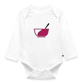 Cereal bowl for breakfast gift - Organic Longsleeve Baby Bodysuit - white - Front