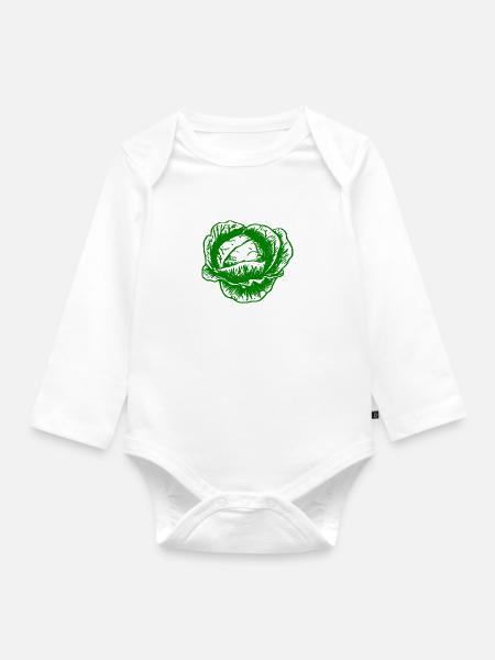 kohl rotkohl weisskohl cabbage kale veggie gemuese - Baby Bio-Langarm-Body - Weiß