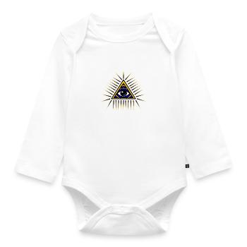 Illuminati Geschenk Idee - Baby Bio-Langarm-Body - Weiß - Vorne
