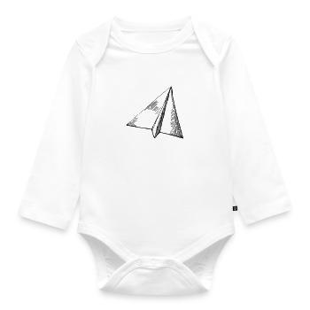 Paper planes - flying - Organic Longsleeve Baby Bodysuit - white - Front