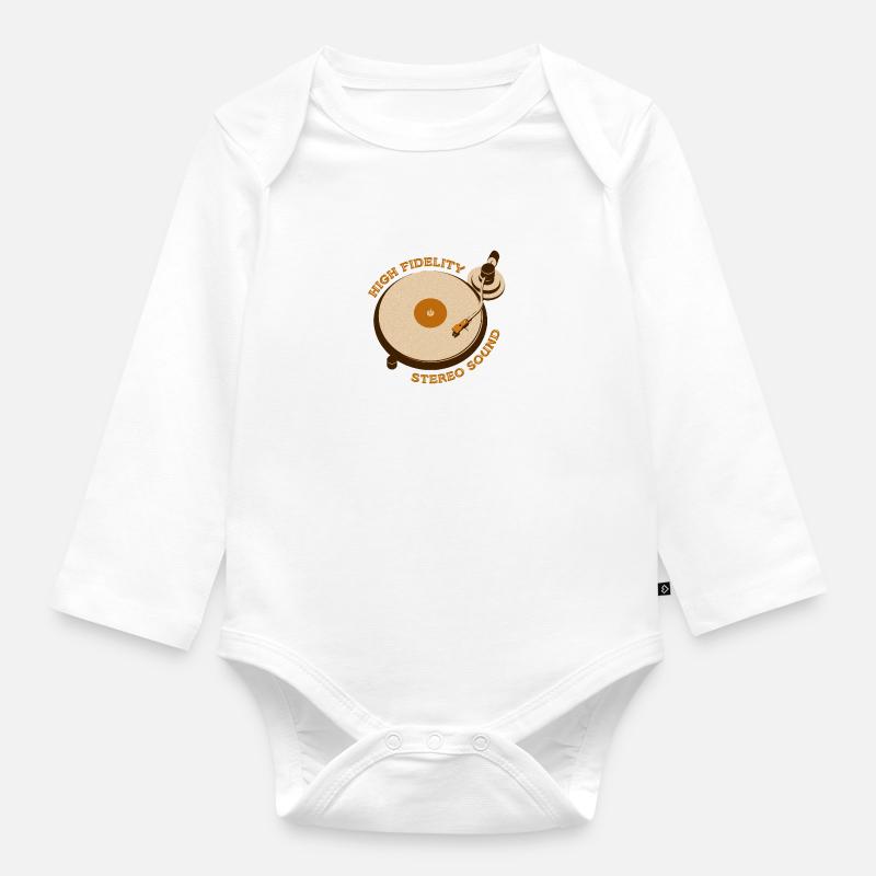 Reto Plattenspieler - Body Bébé bio manches longues - blanc