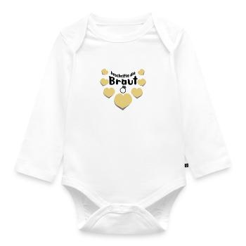 JGA lustiger Spruch Partyspiel beschrifte d. Braut - Baby Bio-Langarm-Body - Weiß - Vorne