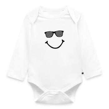 smiley - Baby Bio-Langarm-Body - Weiß - Vorne