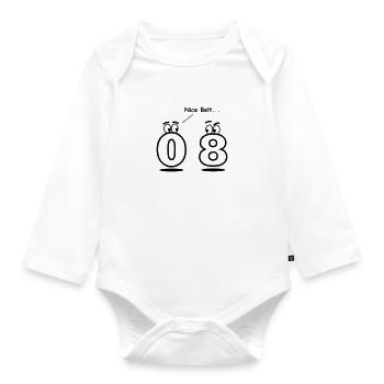 Nice Belt - Organic Longsleeve Baby Bodysuit - white - Front