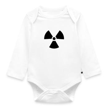 nuclear sign - Organic Longsleeve Baby Bodysuit - white - Front