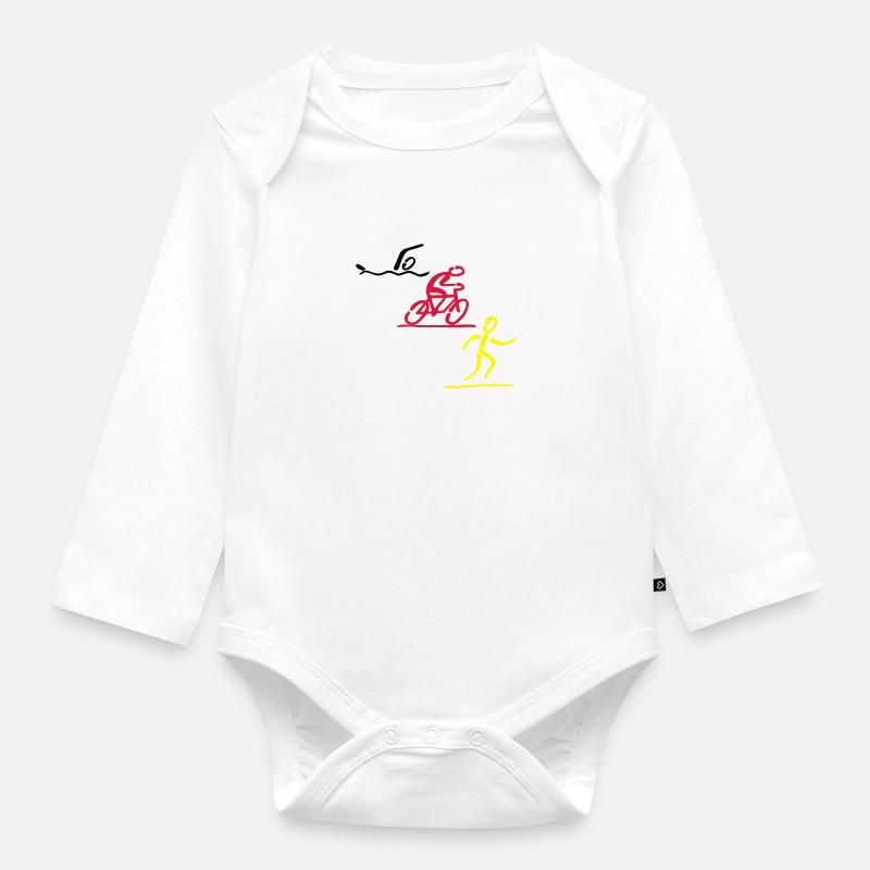 triatlon - Body Bébé bio manches longues - blanc