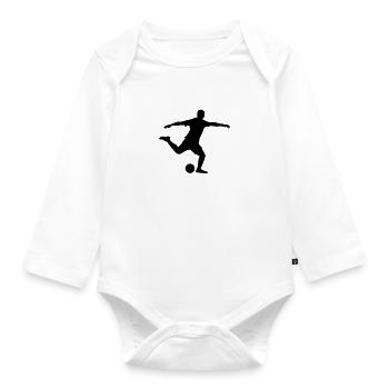 Fussball Schuss - Baby Bio-Langarm-Body - Weiß - Vorne