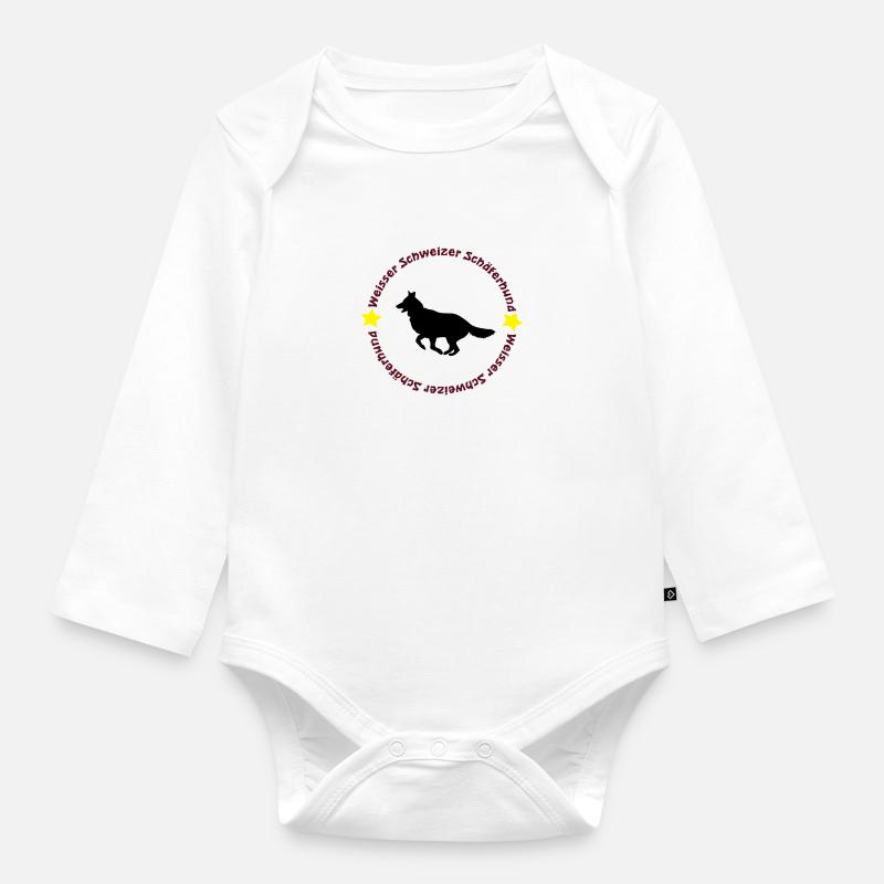 Weisser Schweizer Schäferhund - Baby Bio-Langarm-Body - Weiß