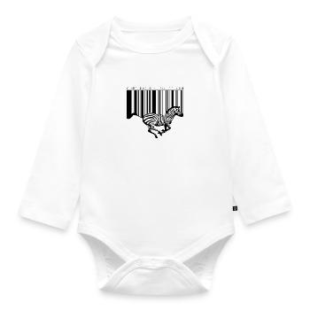 Zebra barcode - Organic Longsleeve Baby Bodysuit - white - Front