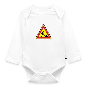 Panel Arbeits Mann pelle1 - Baby Bio-Langarm-Body - Weiß - Vorne