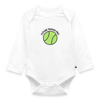 Tennis - Baby Bio-Langarm-Body - Weiß - Vorne