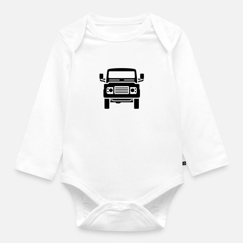 Landie Defender illustration - Body Bébé bio manches longues - blanc