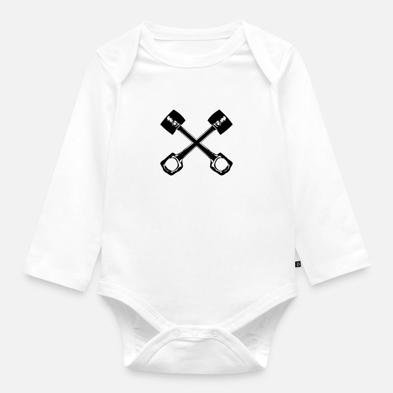 Moteur - Body Bébé bio manches longues - blanc