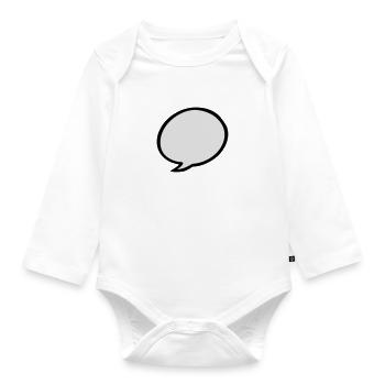 speech bubble - Organic Longsleeve Baby Bodysuit - white - Front