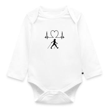 Nordic walking - Baby Bio-Langarm-Body - Weiß - Vorne