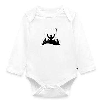 Fans Schild - Baby Bio-Langarm-Body - Weiß - Vorne