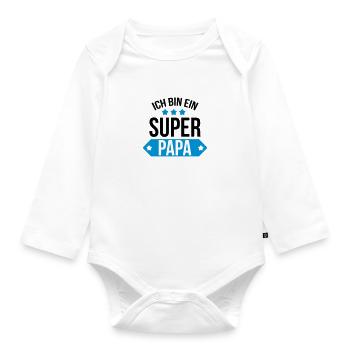 Ich bin ein Super Papa ! - Baby Bio-Langarm-Body - Weiß - Vorne