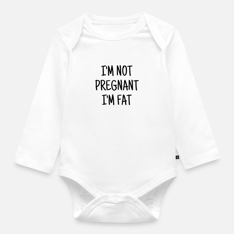 Gros / Grosse / Humour / Kilo / Drôle - Body Bébé bio manches longues - blanc