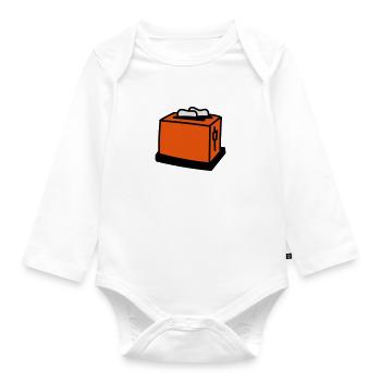 Toaster - Baby Bio-Langarm-Body - Weiß - Vorne