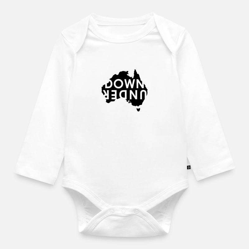 australia Down Under Landmark Australien - Baby Bio-Langarm-Body - Weiß