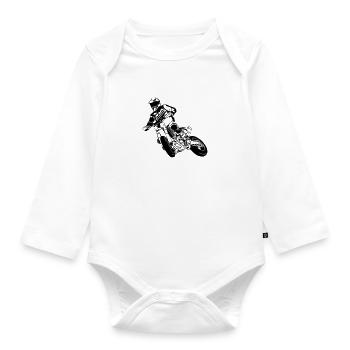 Supermoto - Baby Bio-Langarm-Body - Weiß - Vorne