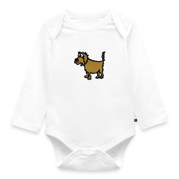 Chien - Body Bébé bio manches longues - blanc - Devant