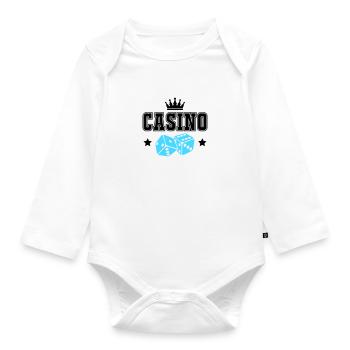 casino - Baby Bio-Langarm-Body - Weiß - Vorne