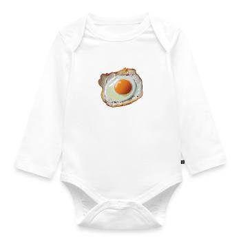 Spiegelei - Baby Bio-Langarm-Body - Weiß - Vorne