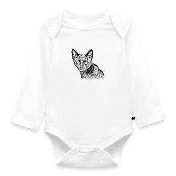 black cat - Organic Longsleeve Baby Bodysuit - white - Front