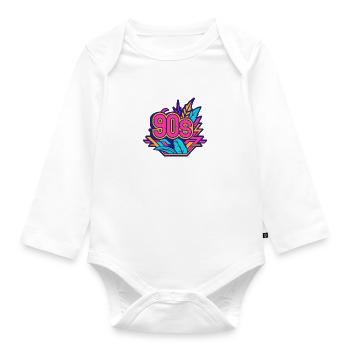 90s Logo - Baby Bio-Langarm-Body - Weiß - Vorne